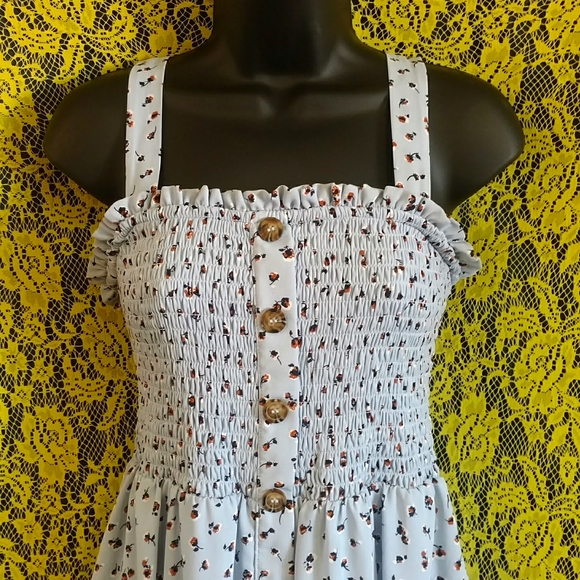 Boho Babydoll Smocked Fit & Flare Tunic - Picture 4 of 7